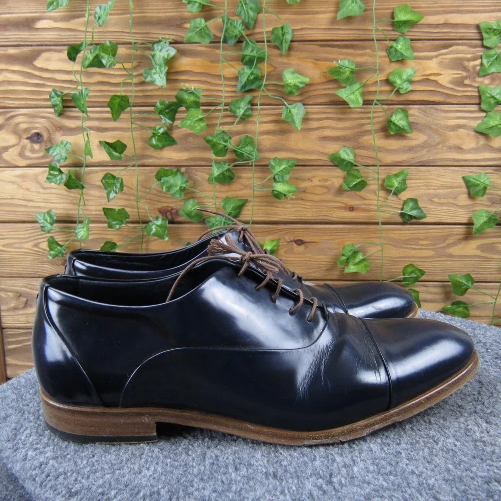 Noah Waxman Men's Casual Dress Shoes Navy Blue Leather Size 11‎ / 44
